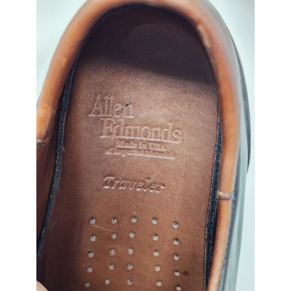 Allen Edmonds Men's Traveler Black Brown Lace‎ Up Shoe Size 8.5 E Style #76007 - Picture 9 of 11